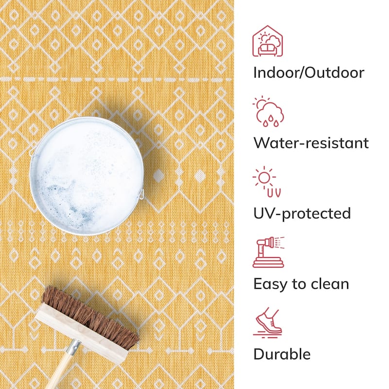 Well Woven Medusa Nord Nordic Lattice Indoor Outdoor Area Rug