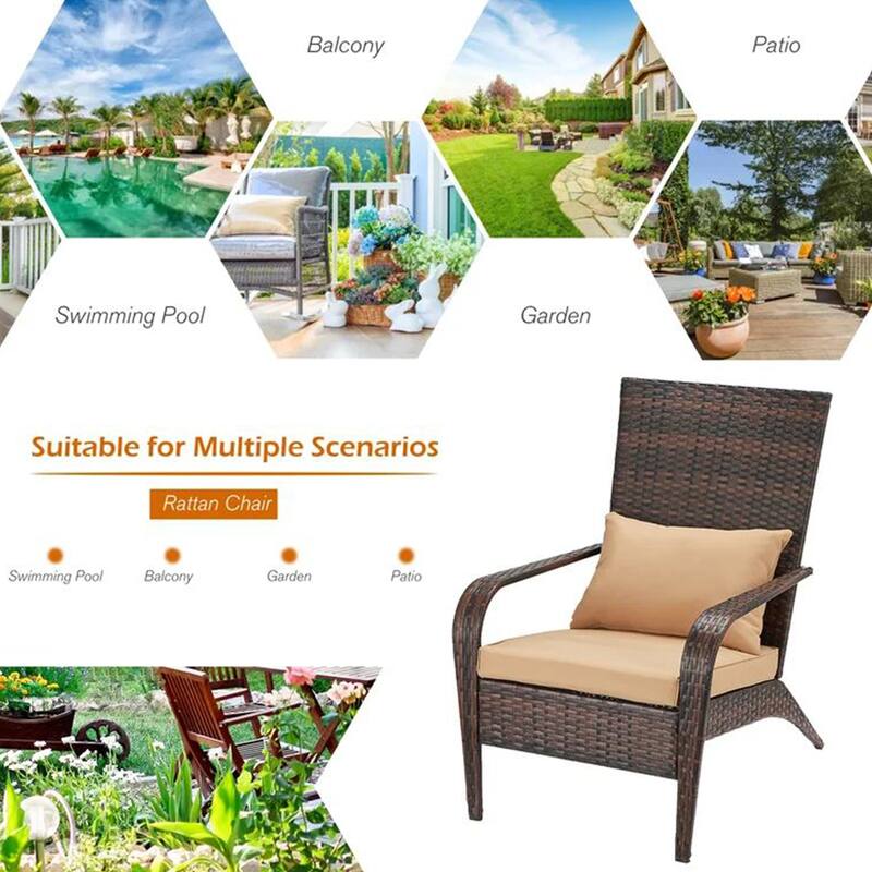 AECOJOY Patio Chairs High Back Wicker Outdoor Dining Chair