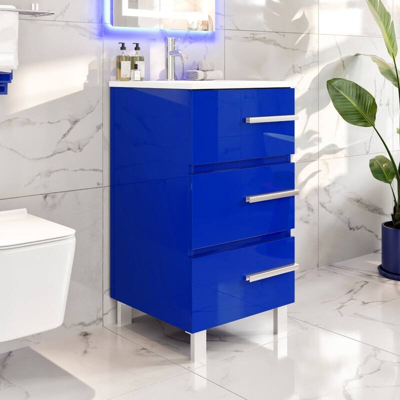 Eviva Deluxe 24"W Bath Vanity with White Porcelain Integrated Sink