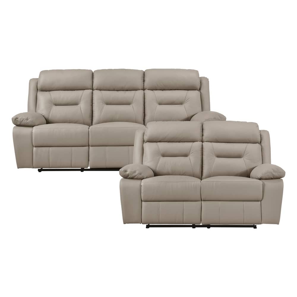 Freemont & Park Papyrus 2-Piece Leather Match Manual Reclining Sofa Set