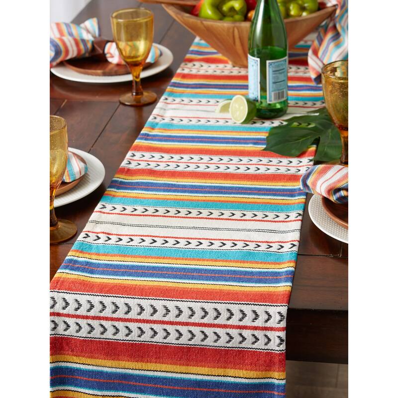 DII Picante Stripe Tassel Table Runner 13x72