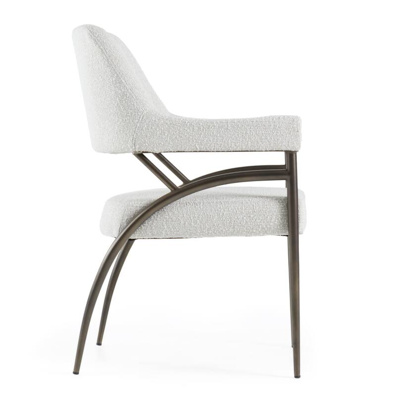 Modrest Betty Modern Off-White Fabric & Bronze Dining Chair