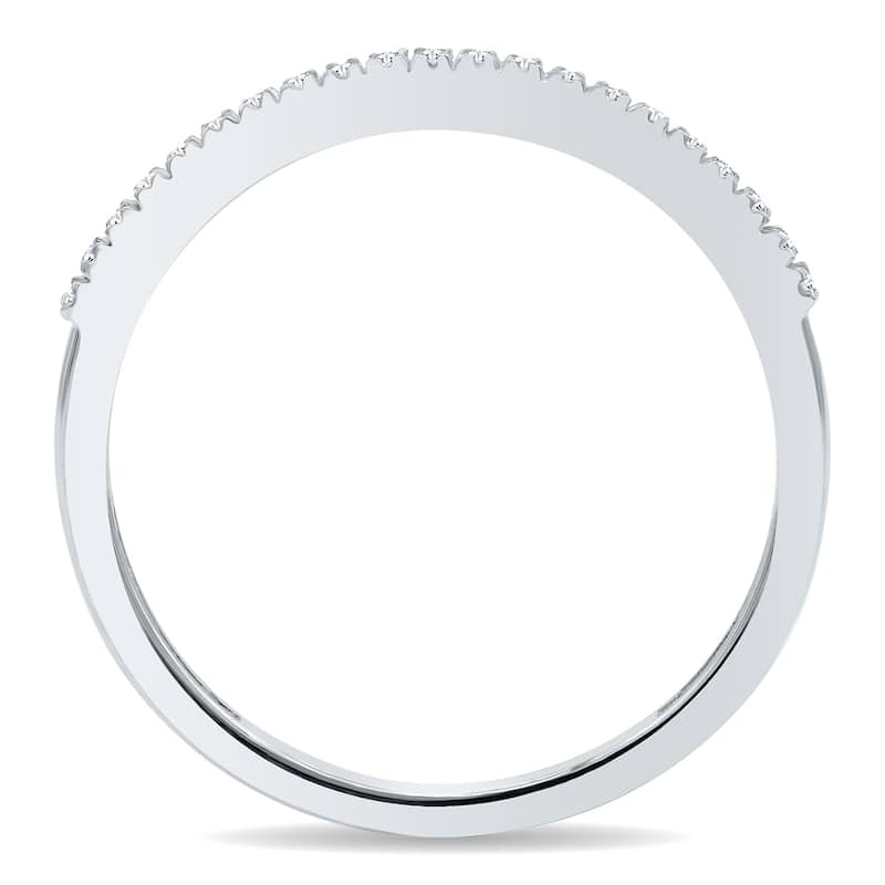 Women's 1/10 Carat TW Thin Diamond Wedding Band in 10K White Gold