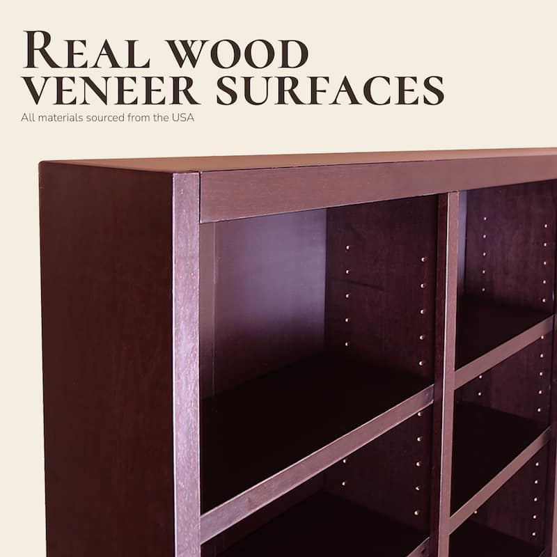 Concepts in Wood Bookshelf, 18 Shelf, Triple Wide, 84 inch Tall