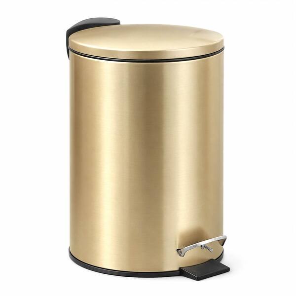 Brushed Gold Trash Can Soft Close Lid 3 Liters (0.8 Gallon) - 0.8