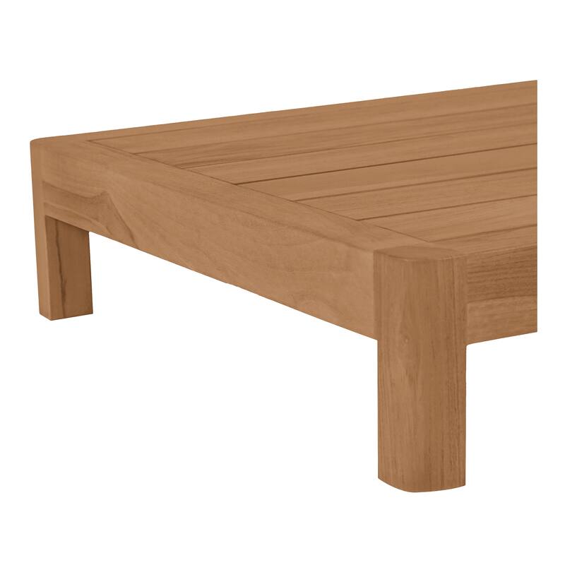 NADAAL STUDIOS Sorelle Outdoor Side Table, Solid Teak Wood, Low Profile Design, Natural Finish