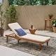 preview thumbnail 8 of 17, Nadine Outdoor Acacia Wood Chaise Lounge and Cushion Set by Christopher Knight Home