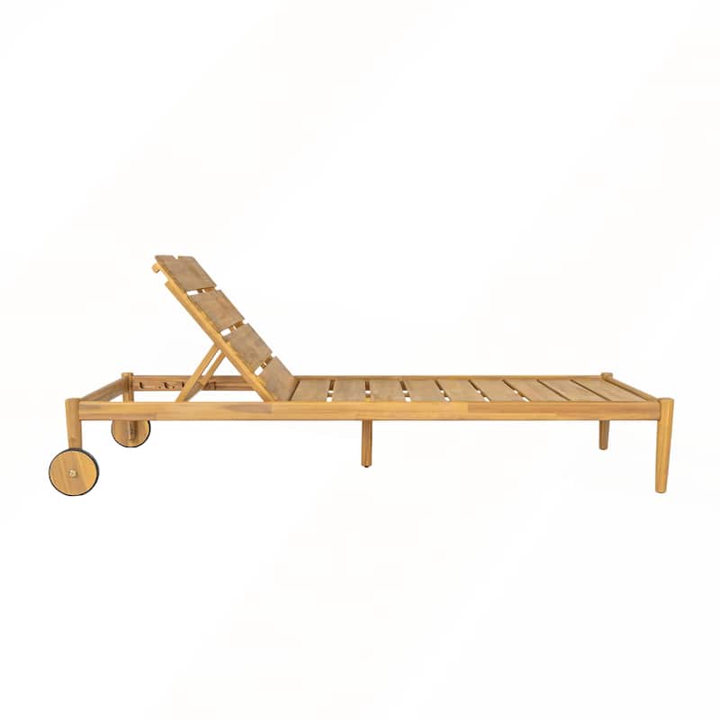 Outdoor Chaise Lounge with Wheels Set of 2