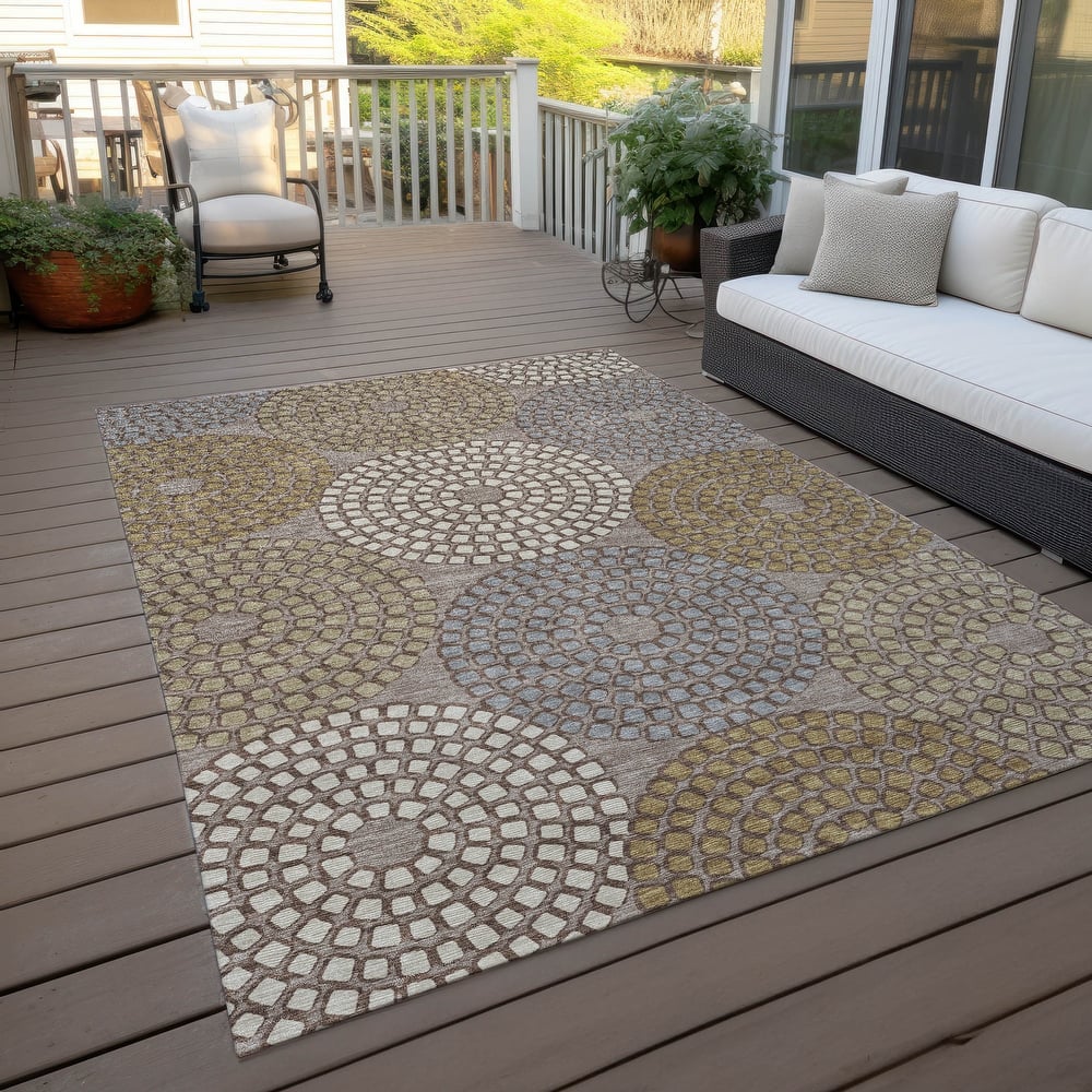 Machine Washable Indoor/ Outdoor Chantille Contemporary Geo Rug