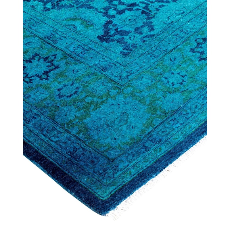 Fine Vibrance One-of-a-Kind Hand-Knotted Area Rug - Blue, 6' 2" x 9' 2" - 6' 2" x 9' 2"