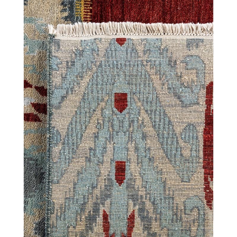 Ikat One-of-a-Kind Hand-Knotted Area Rug - Sand, 9' 1" x 12' 1" - 9' 1" x 12' 1"