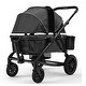 preview thumbnail 3 of 1, Carbon Steel All-Terrain Stroller Wagon Foldable Twin with Canopy and Tray - 47.2” L x 27.2” W x 42.1” H