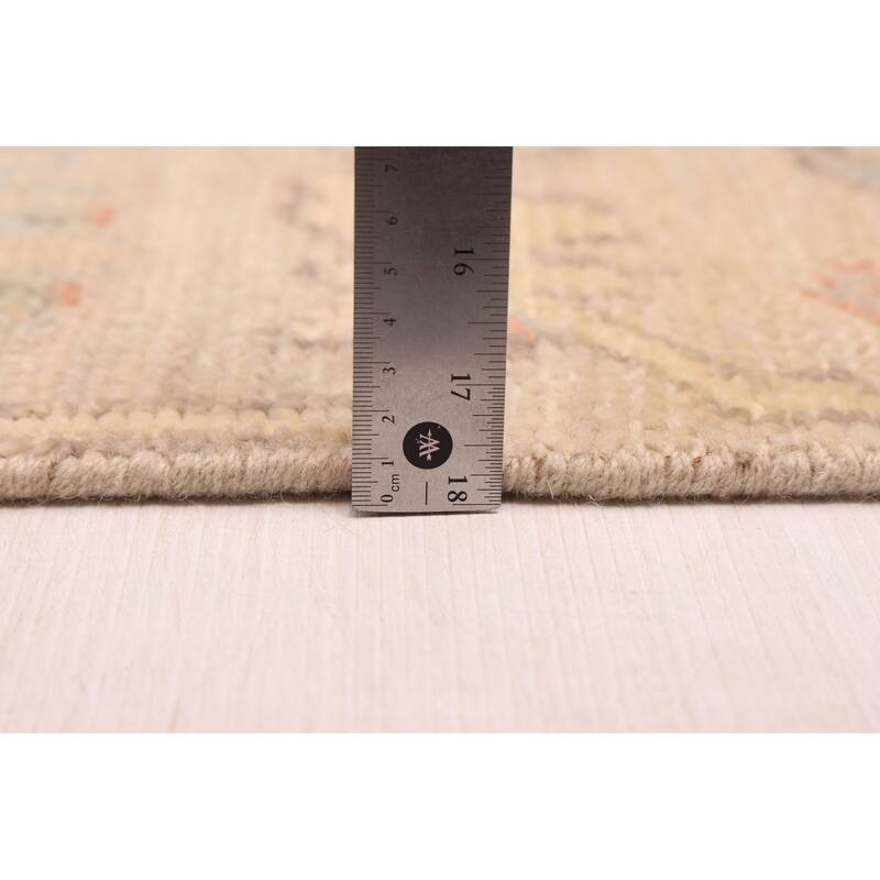 ECARPETGALLERY Hand-knotted Kavya Oushak Light Khaki Wool Rug - 5'11 x 8'11