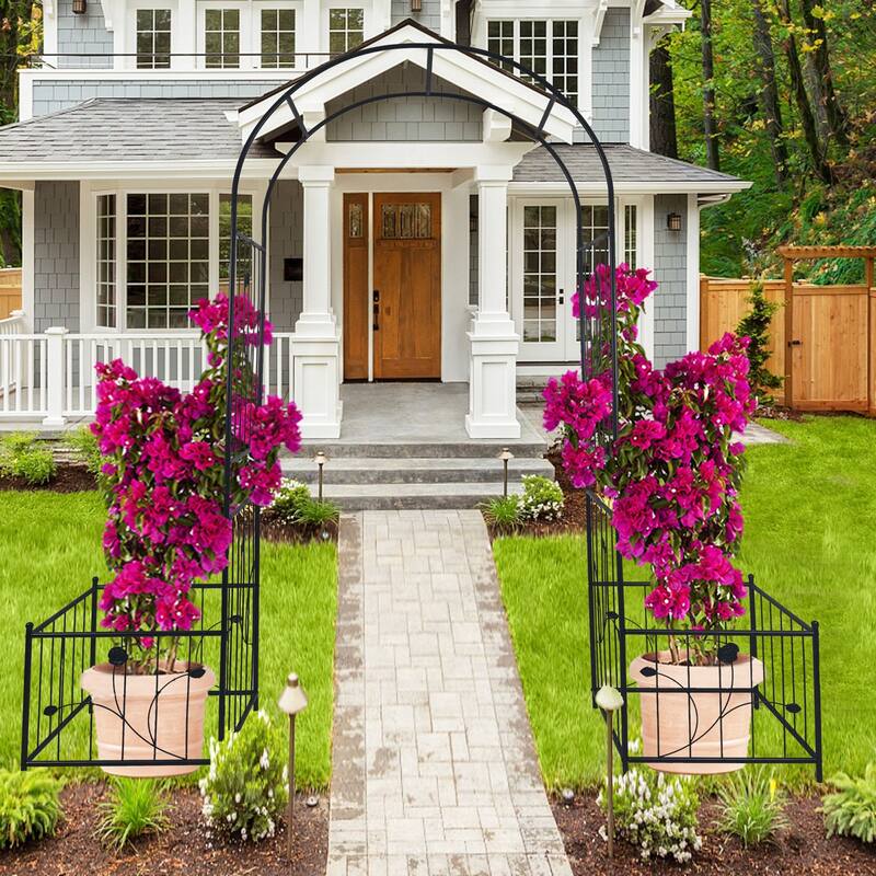 4 Pack Metal Garden Trellis 71" x 19.7" Rustproof Trellis for Climbing Plants Outdoor Flower Support Black - Black