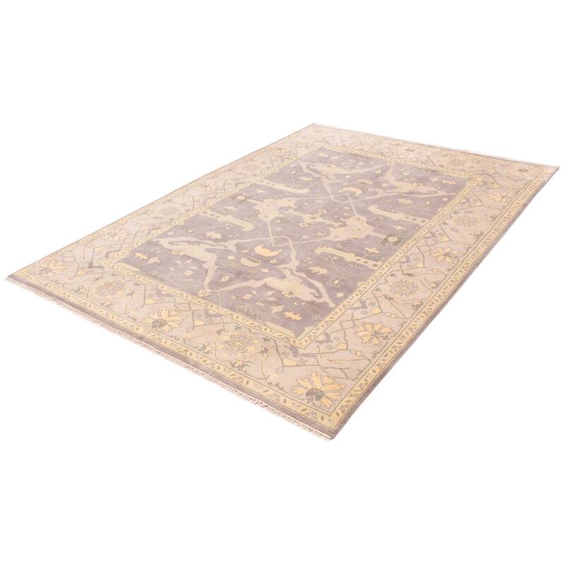 ECARPETGALLERY Hand-knotted Royal Oushak Grey Wool Rug - 8'9 x 12'2