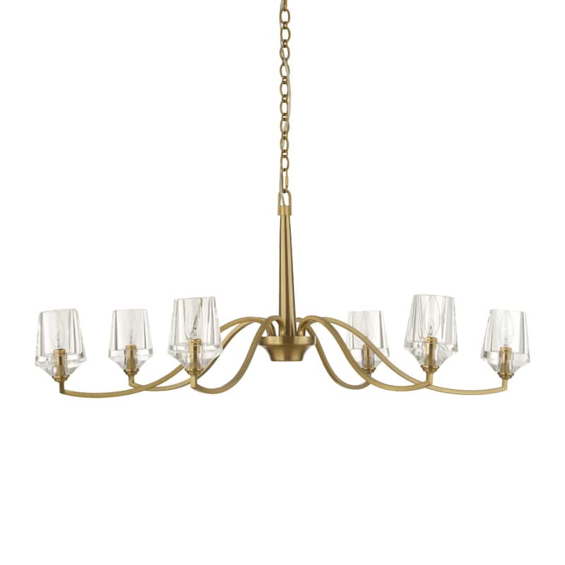 Uttermost Barcelona 6 Light Brass Chandelier - 40.25"W x 40.25"D x 15.5"H