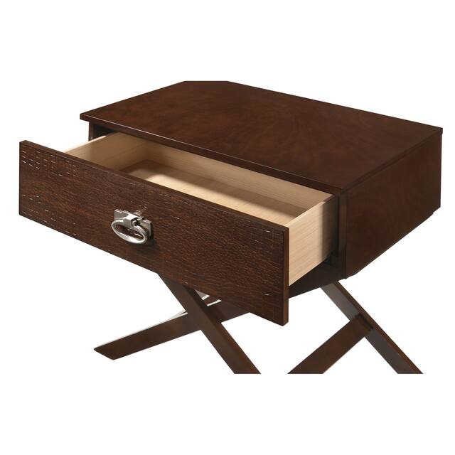 LYKE Home 1 Drawer Nightstand , Cappuccino