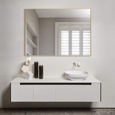 Metal Framed Rectangle Bathroom Vanity Mirror Wall Mirror