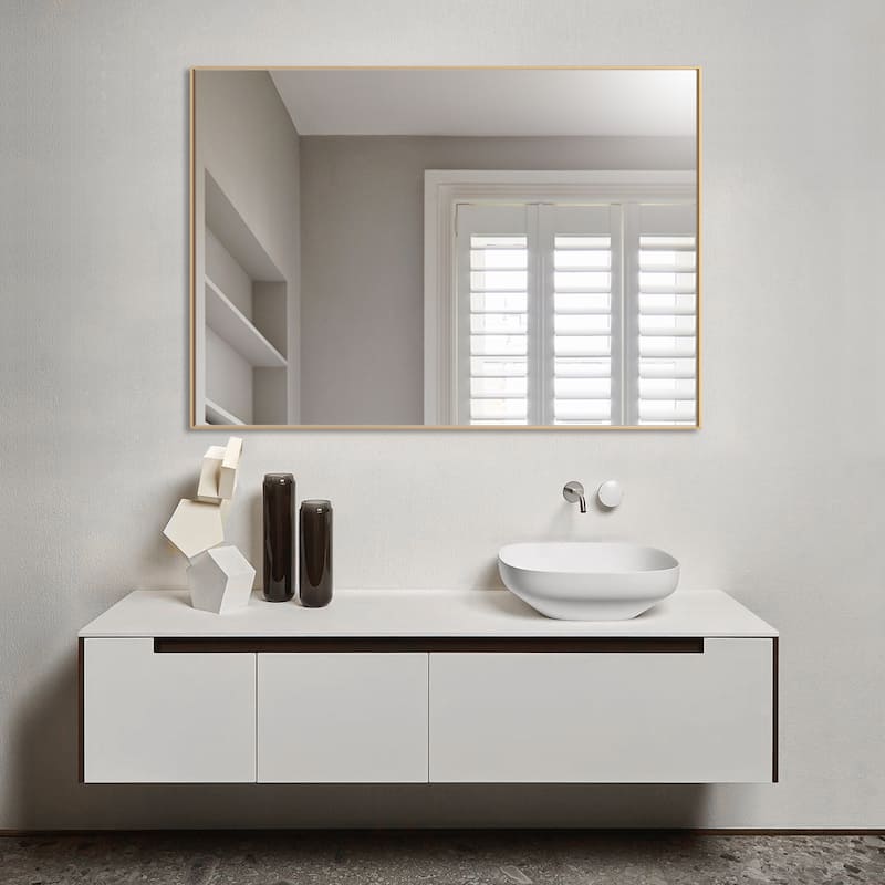 Modern Rectangle Framed Bathroom Vanity Mirror Accent Wall Mirror