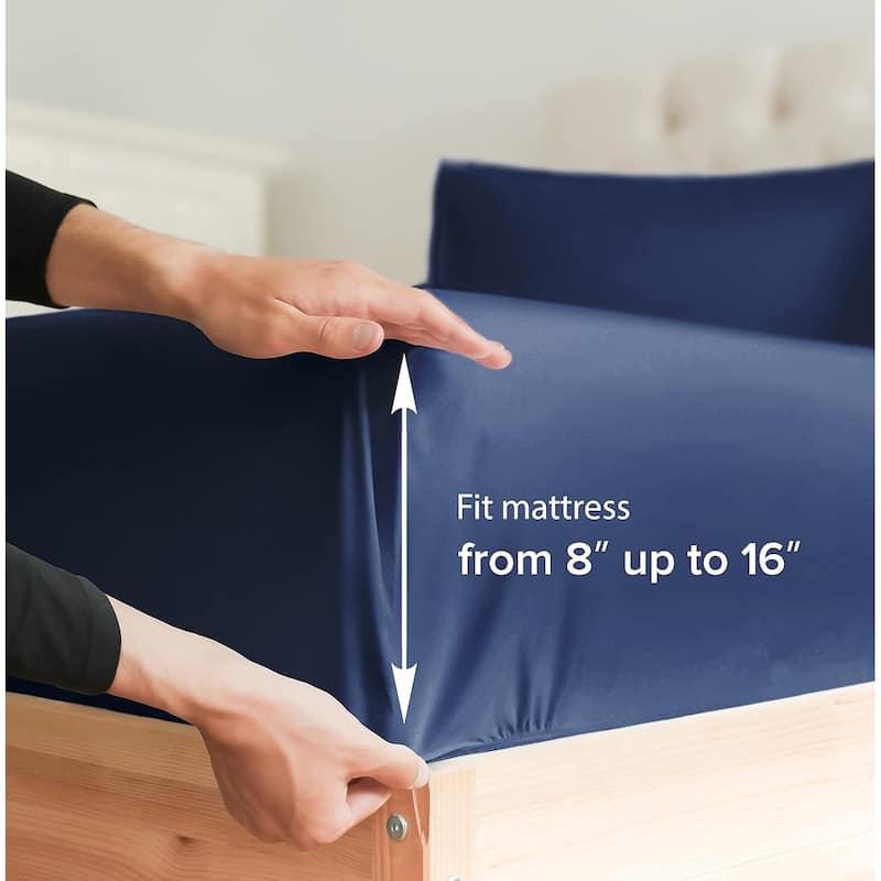 CGK Linens Brushed Microfiber Soft Wrinkle free 4 Piece Bed Sheet Set