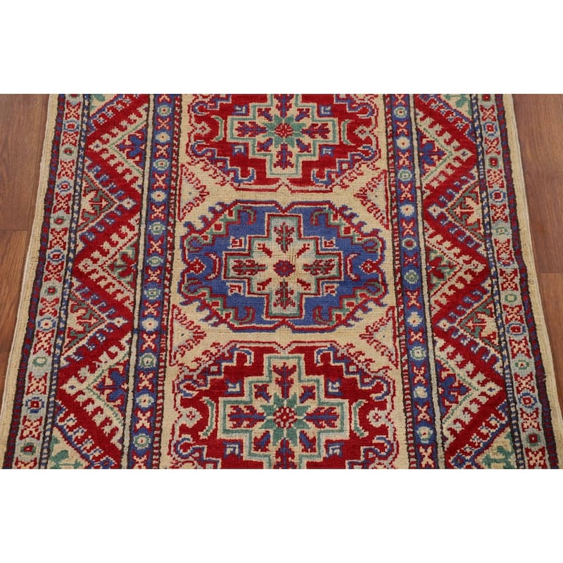 Kazak Accent Rug Handmade Oriental Wool Carpet - 2'8" x 4'0"