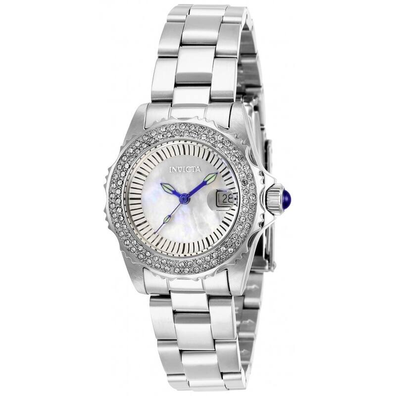 Invicta Women's 28442 Angel Quartz 3 Hand White Dial Watch - Mother of Pearl