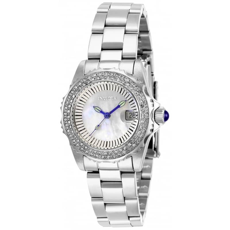 Invicta Women's 28442 Angel Quartz 3 Hand White Dial Watch - Mother of Pearl