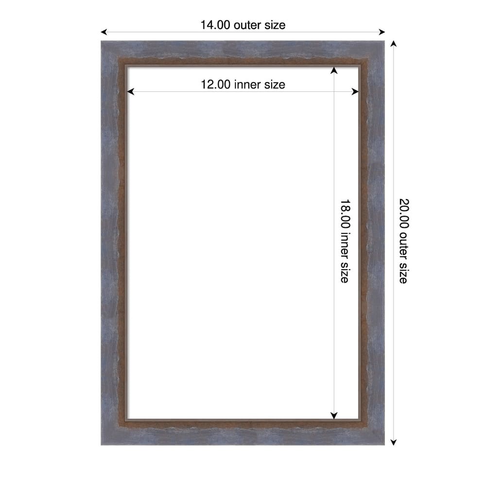 Amanti Art Two Tone Blue Copper Framed Dry Erase Magnetic Board