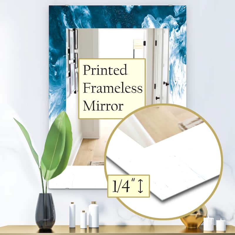 Designart 'Marbled Geode 16' Mid-Century Mirror - Vanity Printed Mirror