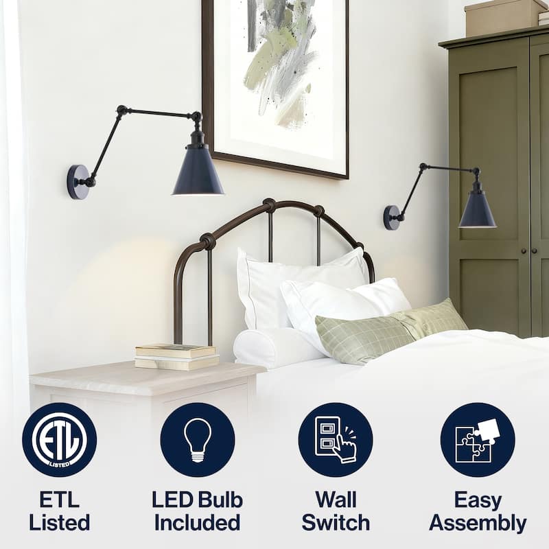 Rover 7" Adjustable Arm Metal LED Wall Sconce by JONATHAN Y