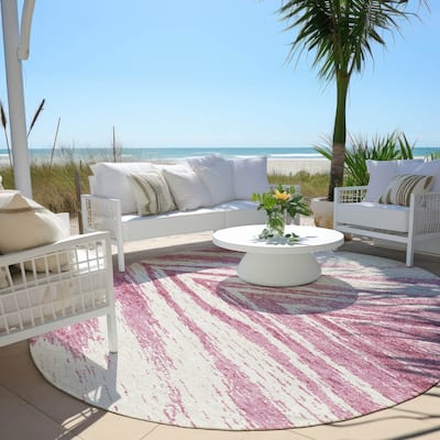 Machine Washable Indoor/ Outdoor Chantille Modern Chevron Rug