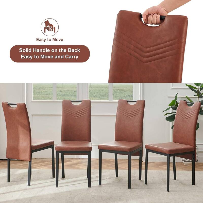 Howtai Upholstered PU Leather Home Kitchen Dining Chairs