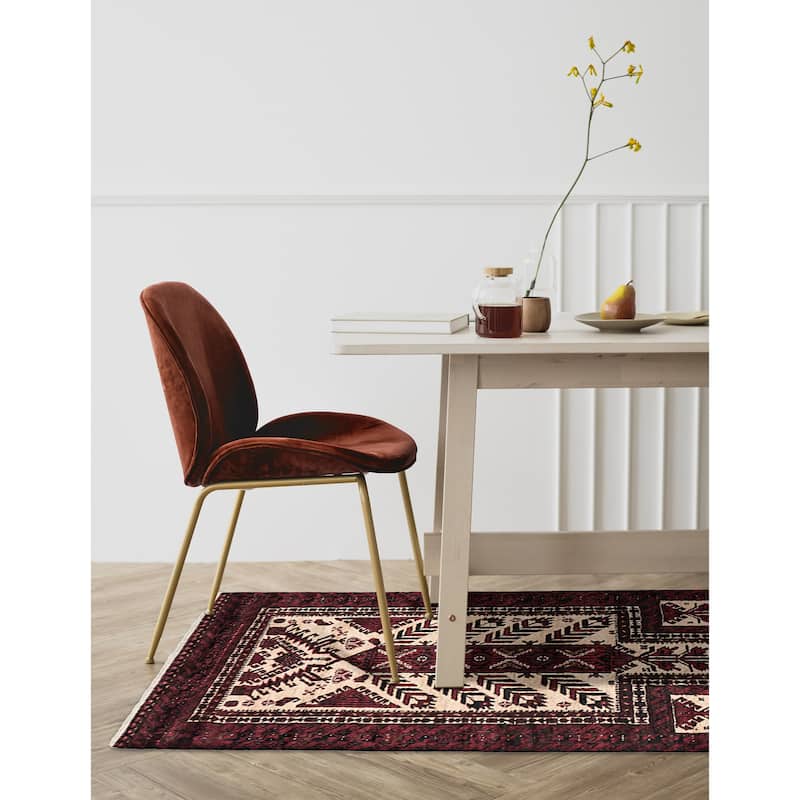 ECARPETGALLERY Hand-knotted Teimani Beige, Red Wool Rug - 2'10 x 6'3