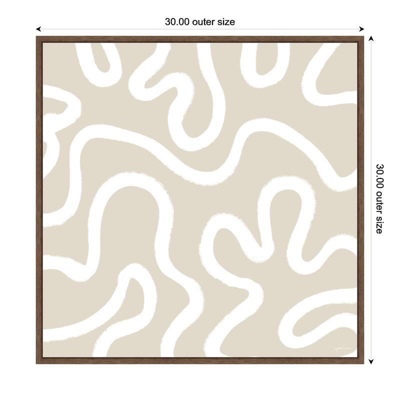 Kate and Laurel Organic Figures by Gabrielly Guedes Framed Canvas Wall Art Print