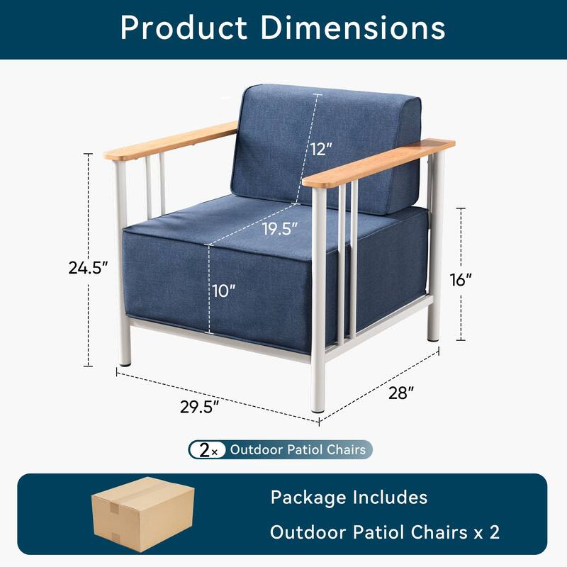 Outdoor Patio Funiture Set with Extra-Thick Seat cushion
