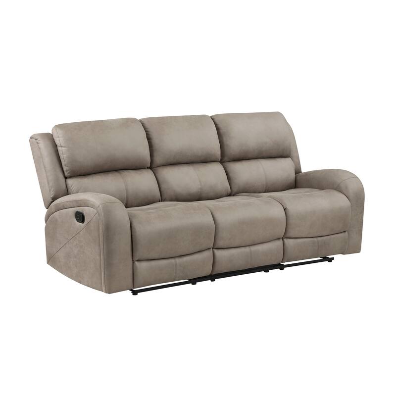 Mabel 2-Piece Polished Microfiber Manual Reclining Sofa Set