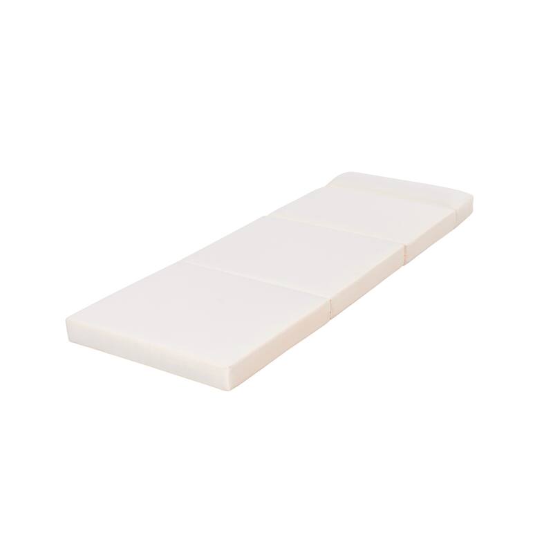 Roomfitters Outdoor Chaise Lounge Cushion with Headrest, Foldable Waterproof Recliner Pad for Patio or Pool