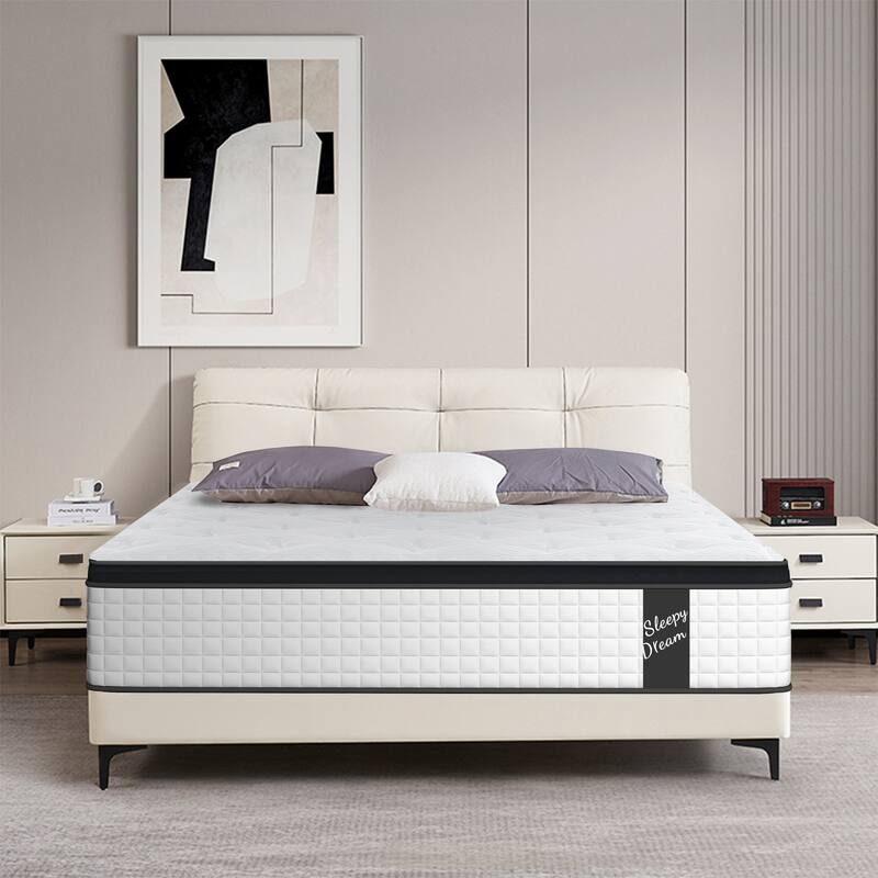 GDFStudio - Mireille 12 Inch Memory Foam Euro-Top Mattress with Reinforced Pocket Springs