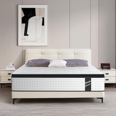 King Size 12 Inch Medium Plush Individual Pocket Spring Certipur -Us Memory Foam Hybrid Mattress
