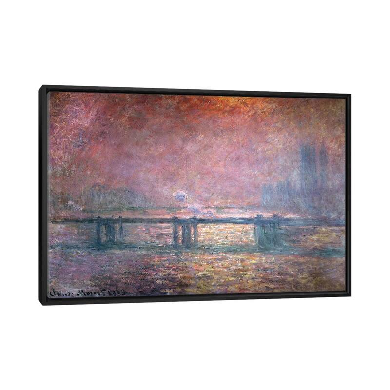 iCanvas "The Thames at Charing Cross, 1903 " by Claude Monet Framed