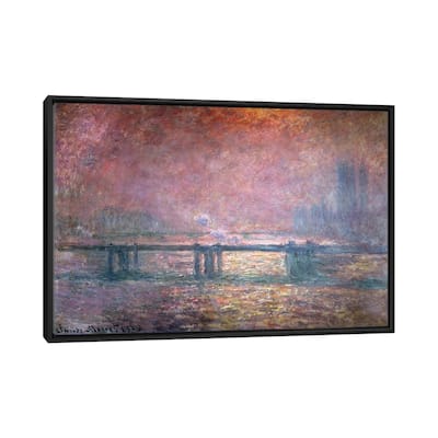 iCanvas "The Thames at Charing Cross, 1903 " by Claude Monet Framed