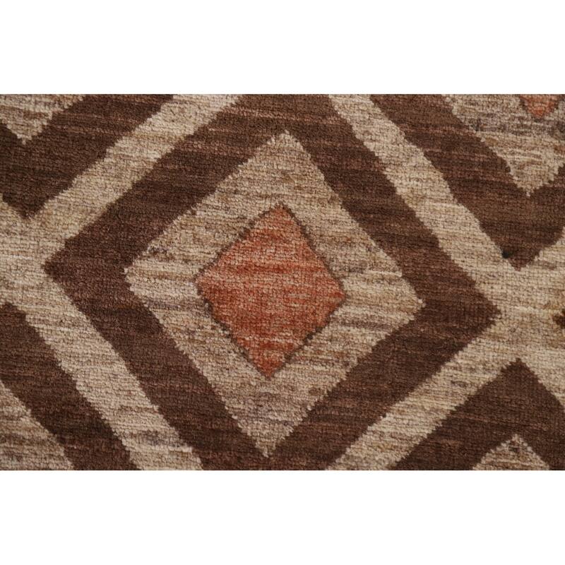 Geometric Gabbeh Kashkoli Oriental Area Rug Hand-knotted Wool Carpet - 5'2" x 7'10"