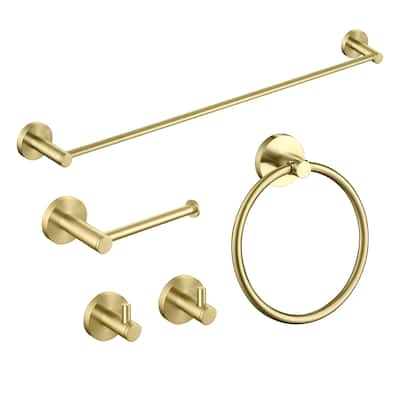 Circular 5-Piece Bathroom Hardware Set