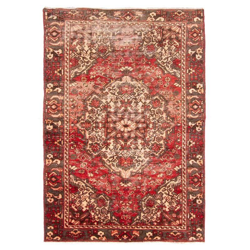 ECARPETGALLERY Hand-knotted Antalya Vintage Red Wool Rug - 4'0 x 6'0