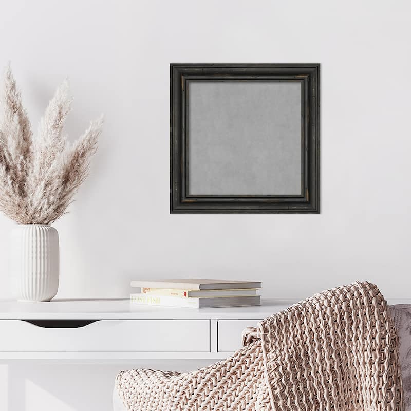 Amanti Art Rustic Pine Black Narrow Framed Magnetic Board
