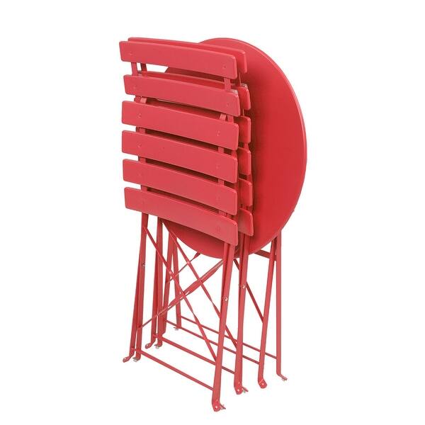 Shop Patio Set Iron Folding Three Piece Set 2 Chairs 1 Table Overstock 31762746