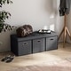 preview thumbnail 2 of 4, Foldable Linen Large Bench Storage Ottoman with 3 Drawer Cubes - 40"L