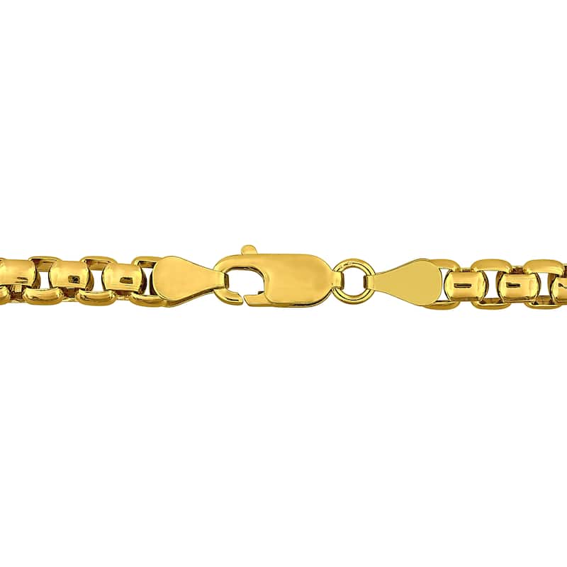 Miadora 5.2mm Box Link Anklet in Yellow Plated Sterling-9 in