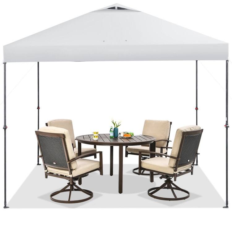 10 x 10 Feet Foldable Outdoor Instant Pop-up Canopy with Carry Bag - 10 x 10 x 6.3-9.4 ft
