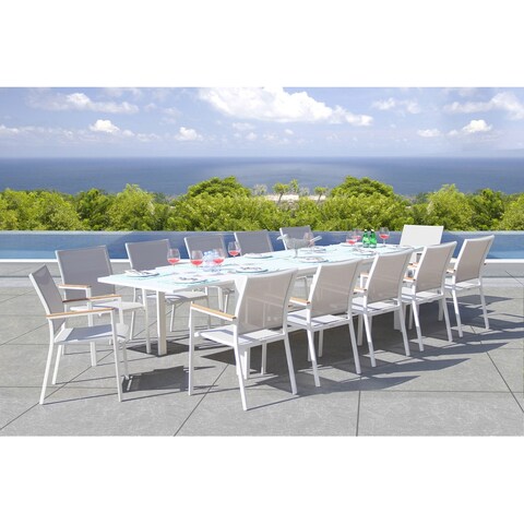 Brunswick Executive Thirteen Piece Outdoor Living Dining Set